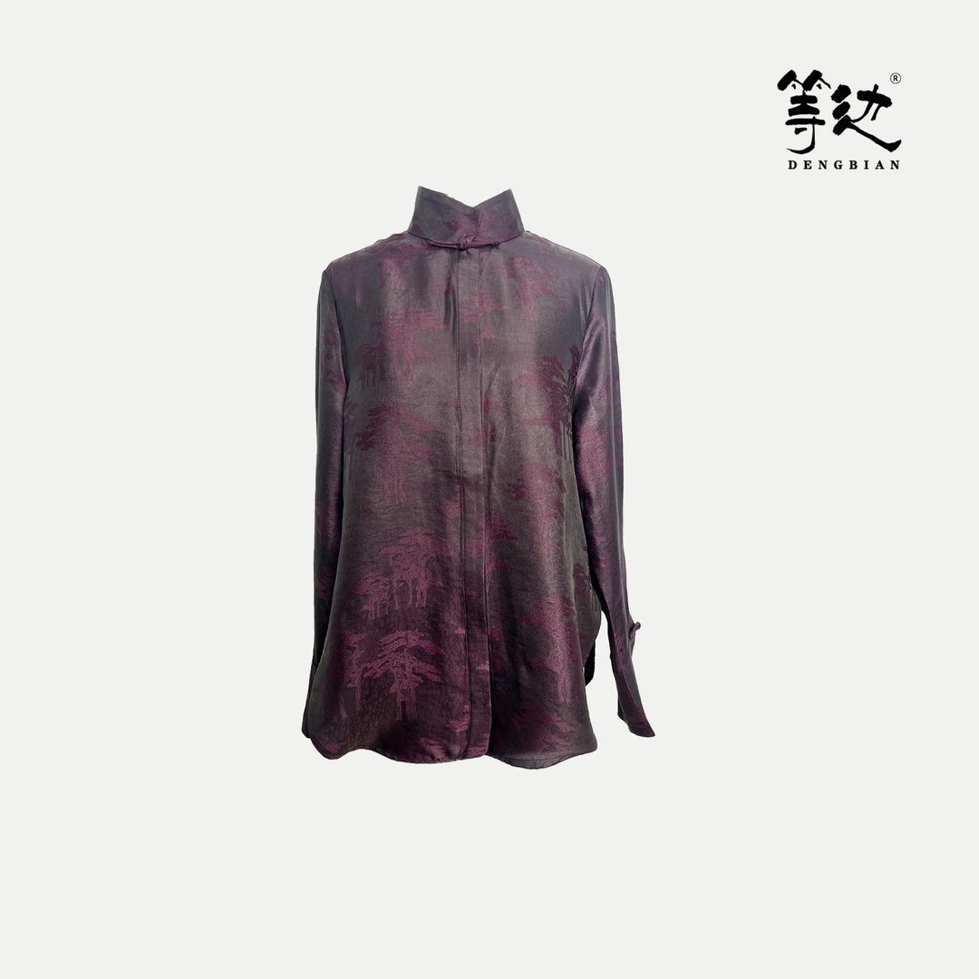 【凤显香云纱】桑蚕丝立领双穿衬衫DB-S240086-2