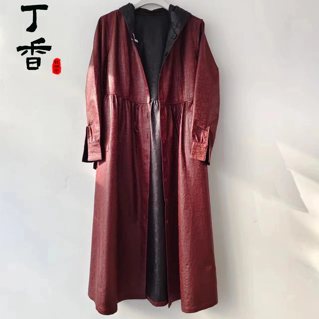 连帽收腰气质设计师款双面穿洋气风衣外套