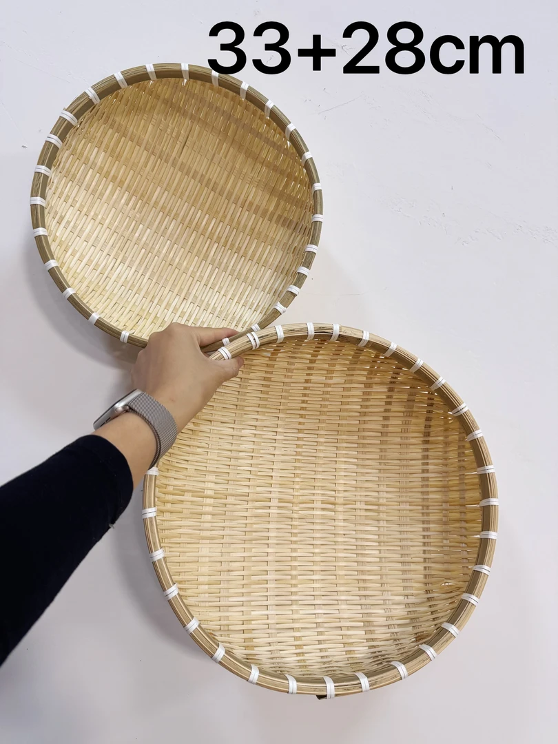 FY215（竹簸箕33+28）竹编簸箕馒头收纳筐竹制品篮子竹编筐洗菜沥水