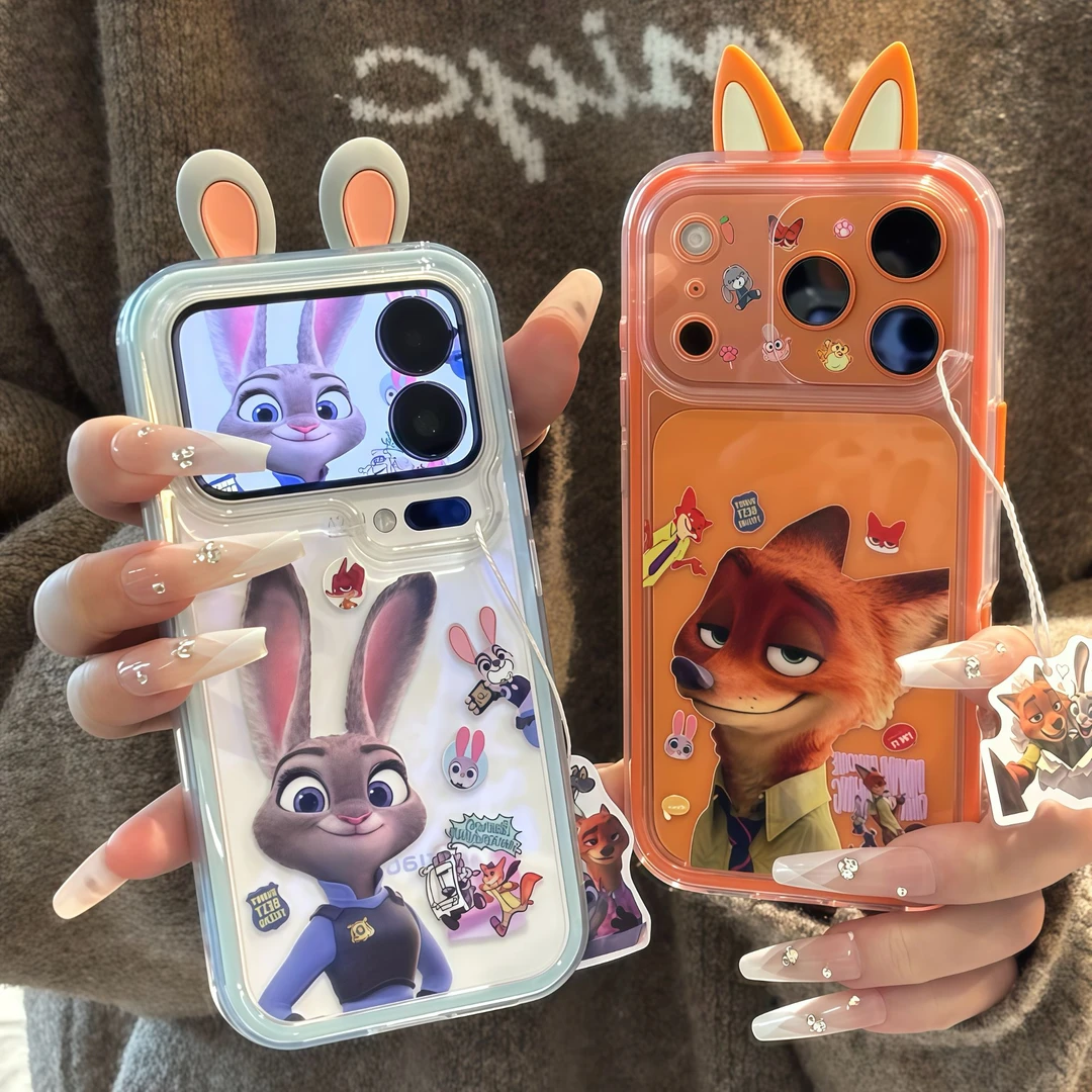 朱迪尼克耳朵适用苹果17/16promax手机壳华为vivooppo小米15情侣