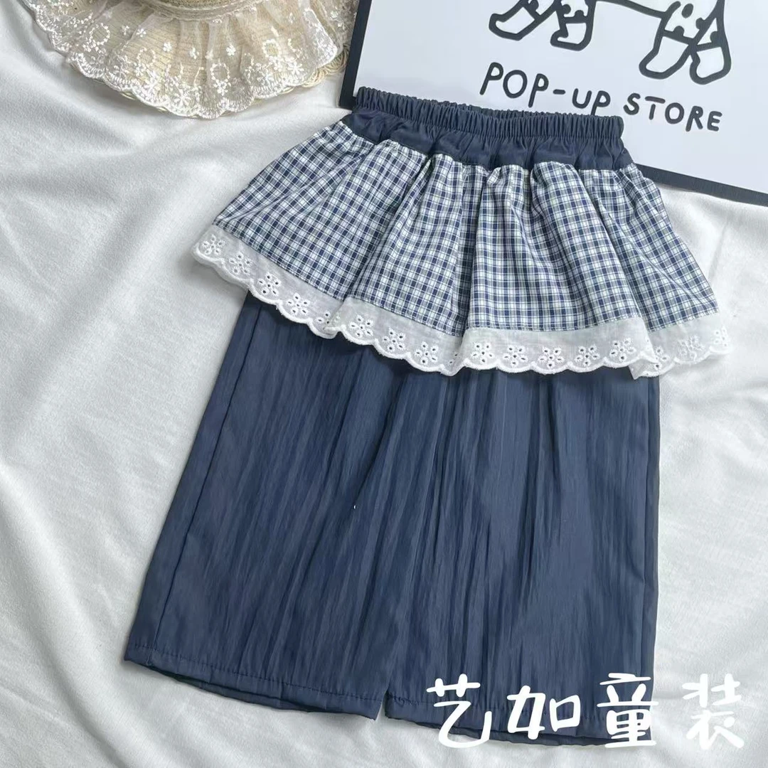 番茄家*夏季新款学院风格子休闲长裤D-W796