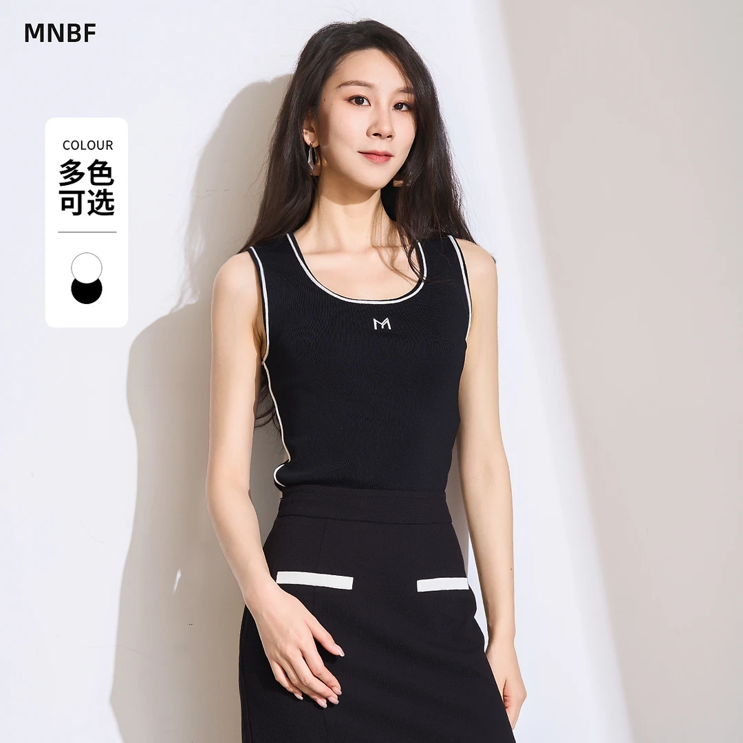 曼诺比菲商场同款春季百搭无袖T恤打底背心上衣女MFGM113249