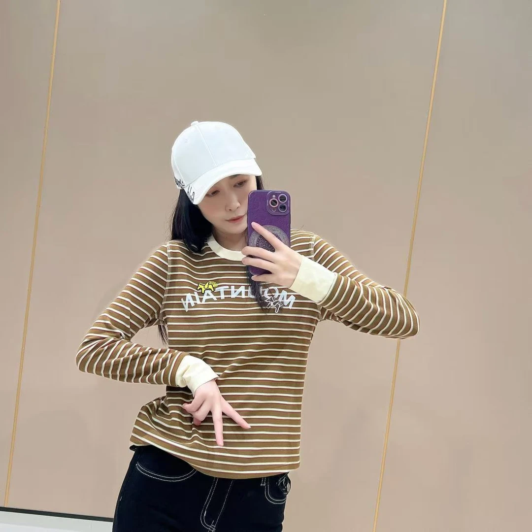 新款常规版型长袖打底512013显瘦洋气时尚百搭休闲体恤秋款