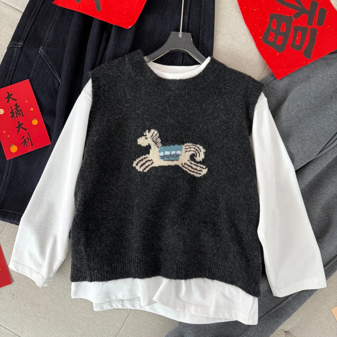 【马上有福】杭州六小六正版 BY LIUXIAOLIU冬季儿童毛衣背心20520