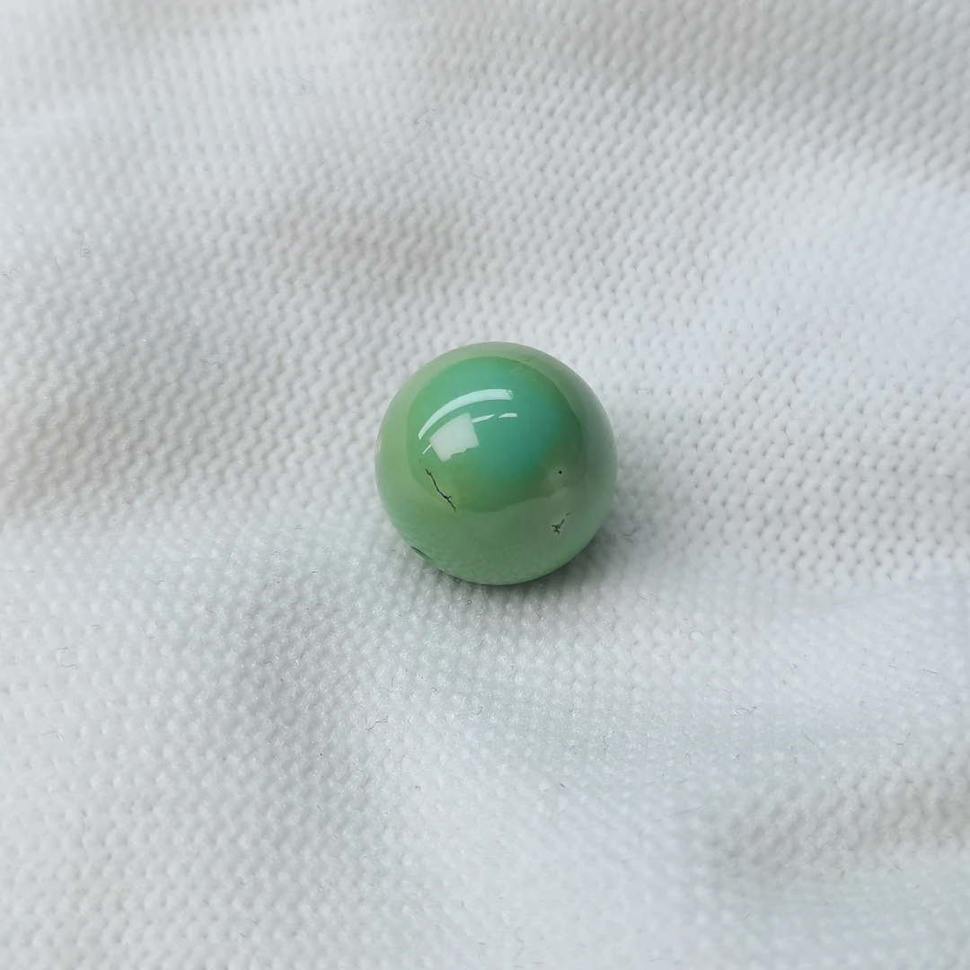 原矿高瓷特色绿松石精美苹果绿圆珠 直径12.6MM 2.7g