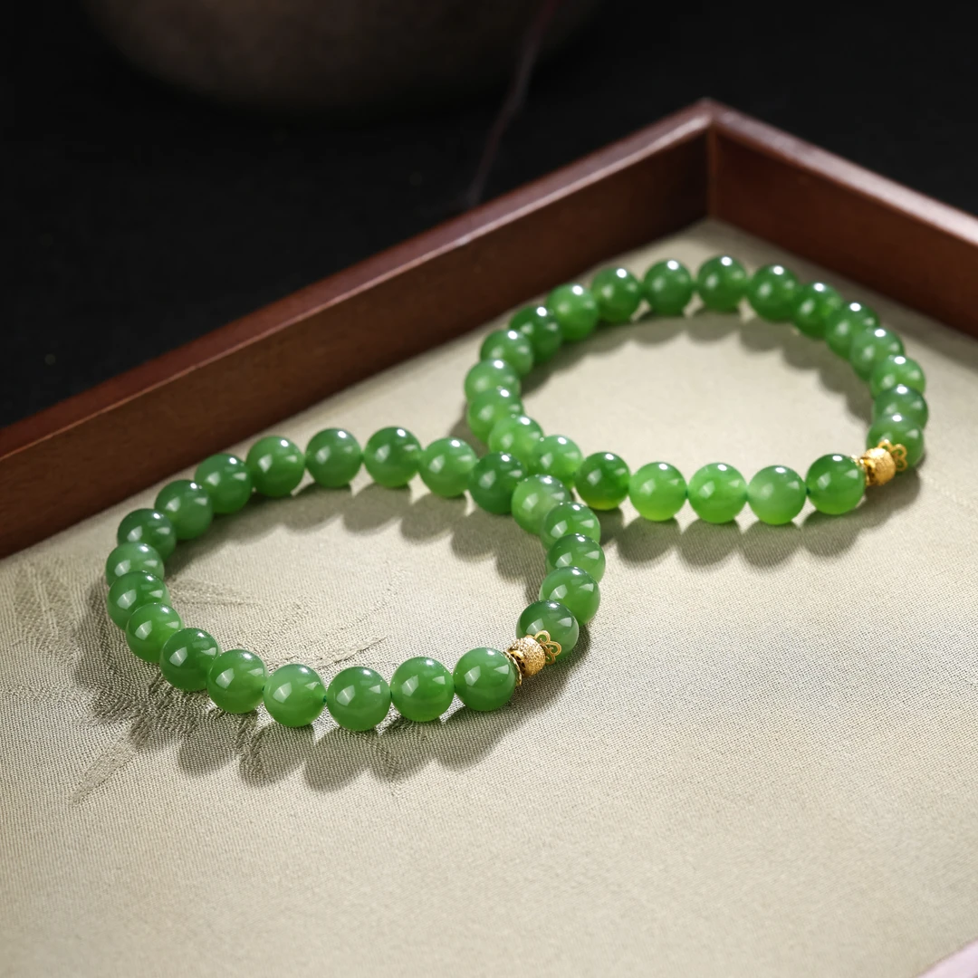 【举石臻选】TA0724-1000-7和田玉手串18k（一件/多样性发/约7mm+）E