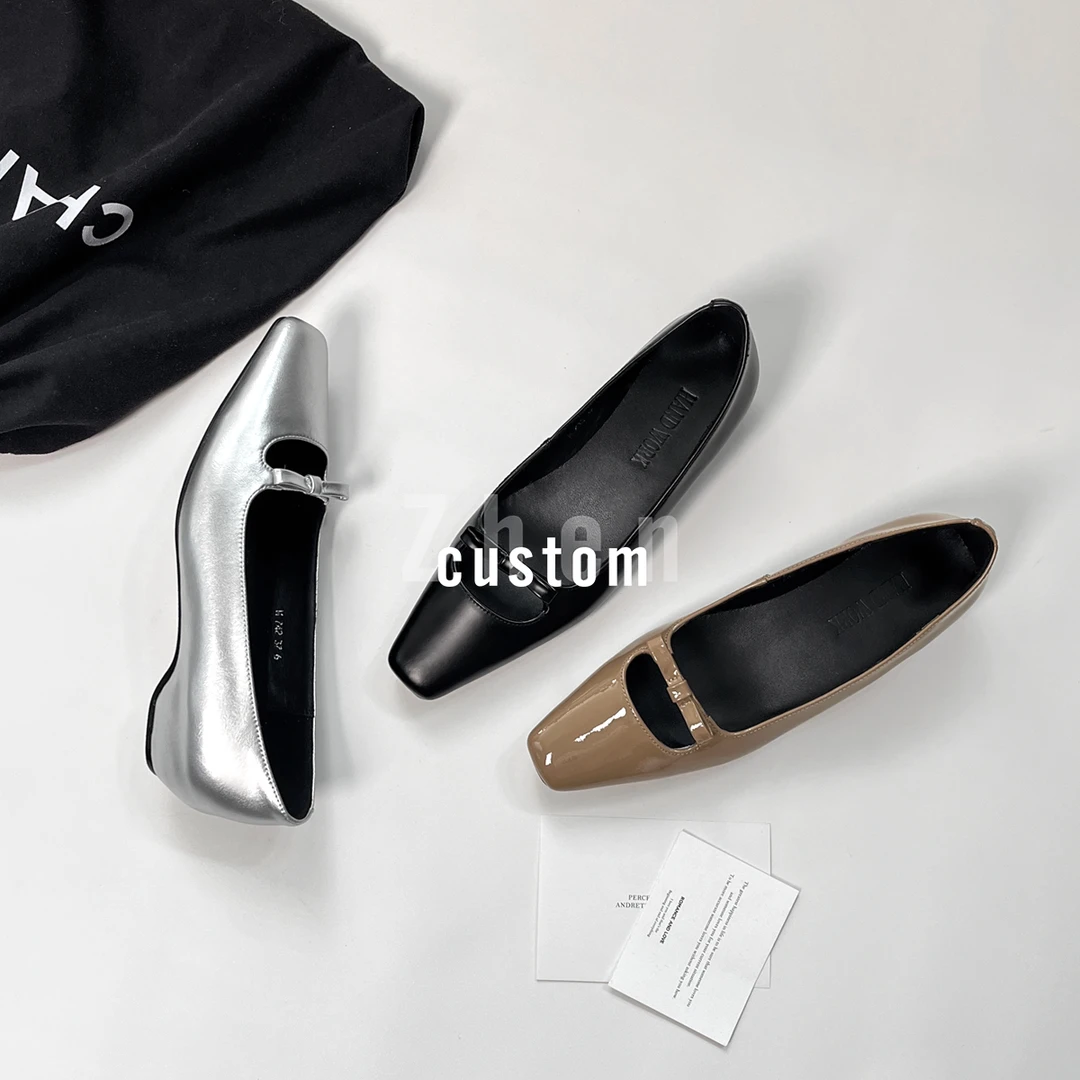 Lucky -凡言- 4cm/内增高春日简约风蝴蝶结方头浅口单鞋