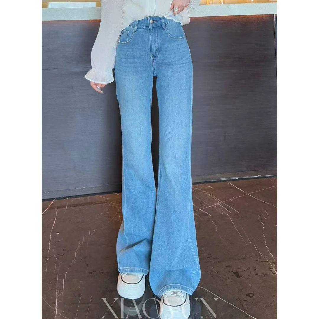 高定韩系微喇牛仔裤 小允姐姐2025新款气质时尚韩系微喇牛仔裤