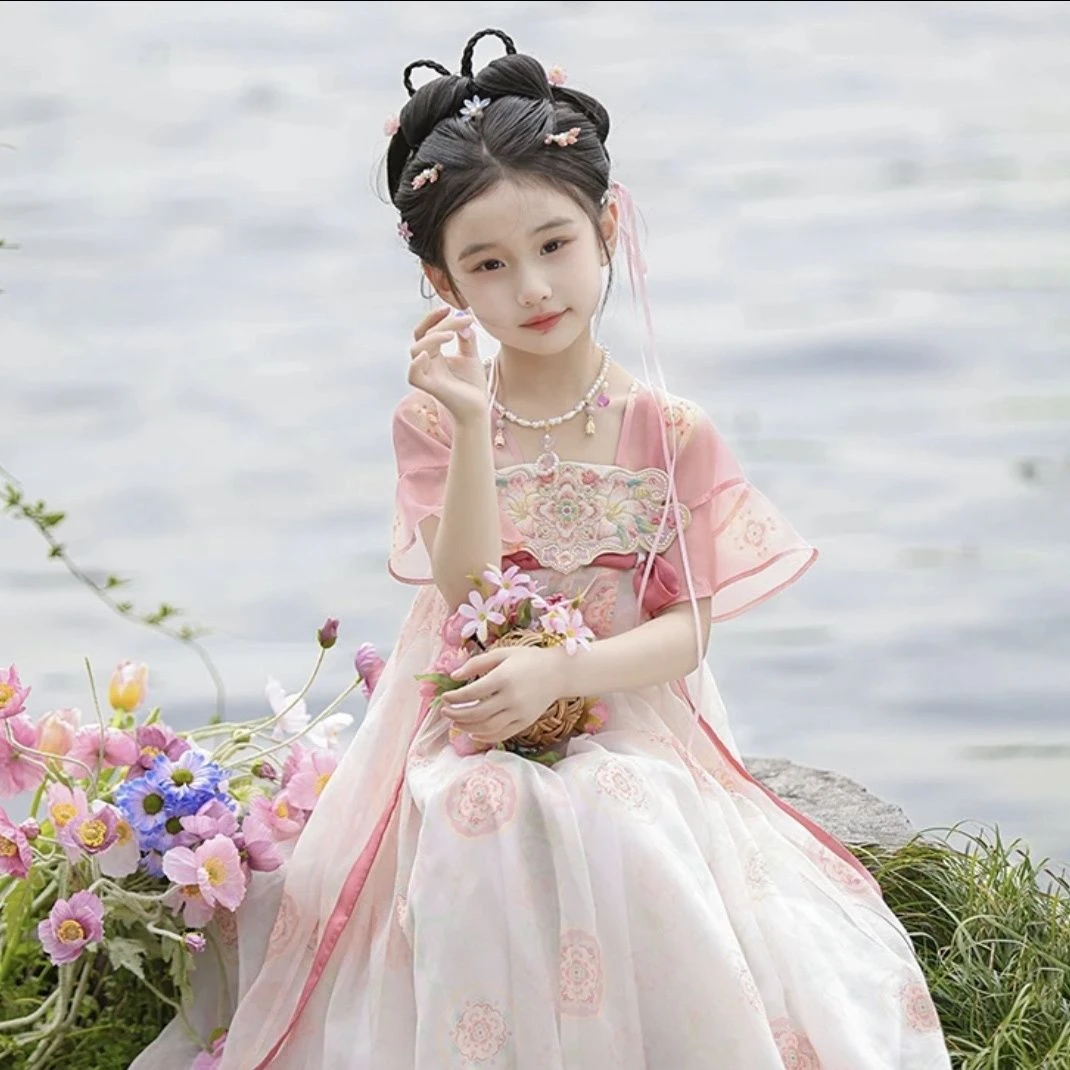 汉服2025宝宝女仙女裙2025夏季夏季小女孩儿童裙子女童古风中国风