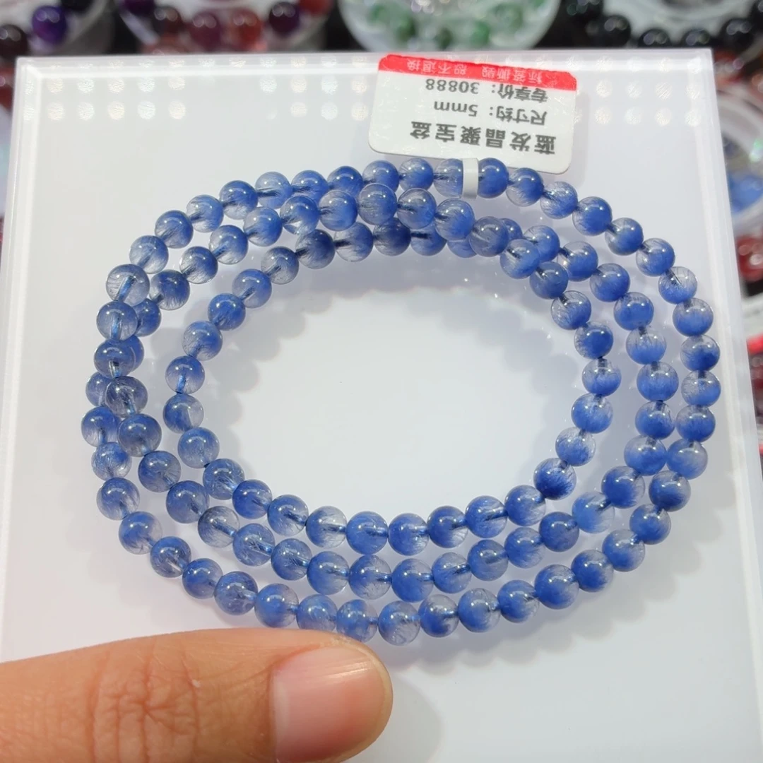 水晶手链未镶嵌蓝线多圈5