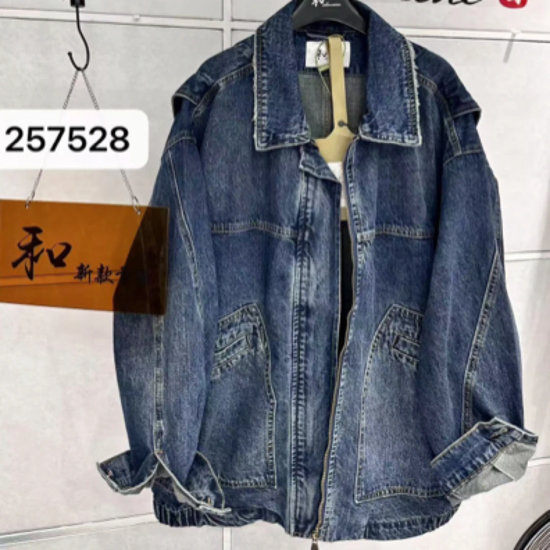 YX推荐/257528和家秋季新款假两件感觉牛仔长袖外套