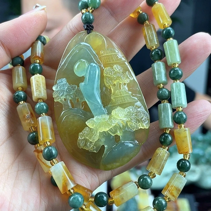 蛇纹石玉颈饰未镶嵌