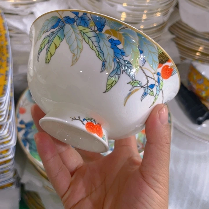 瓷片荔枝碗六个4.5寸