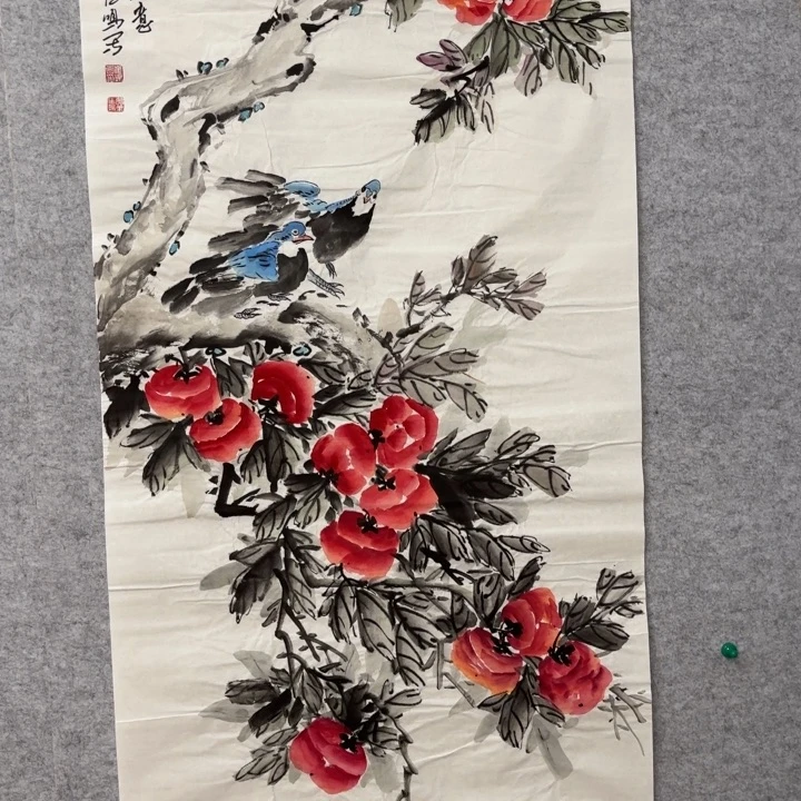 国画花鸟等图案为主的