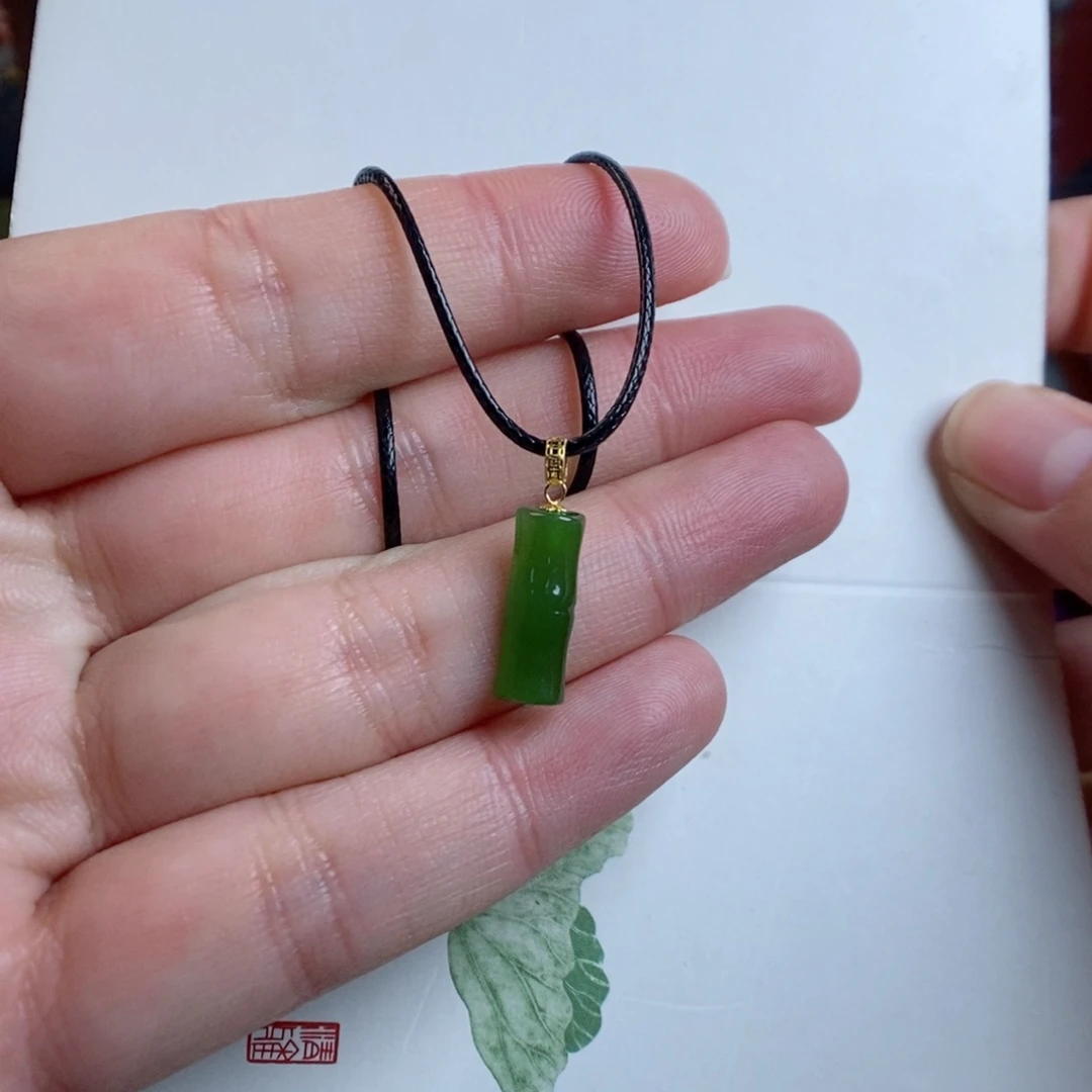 和田玉颈饰18K金镶嵌