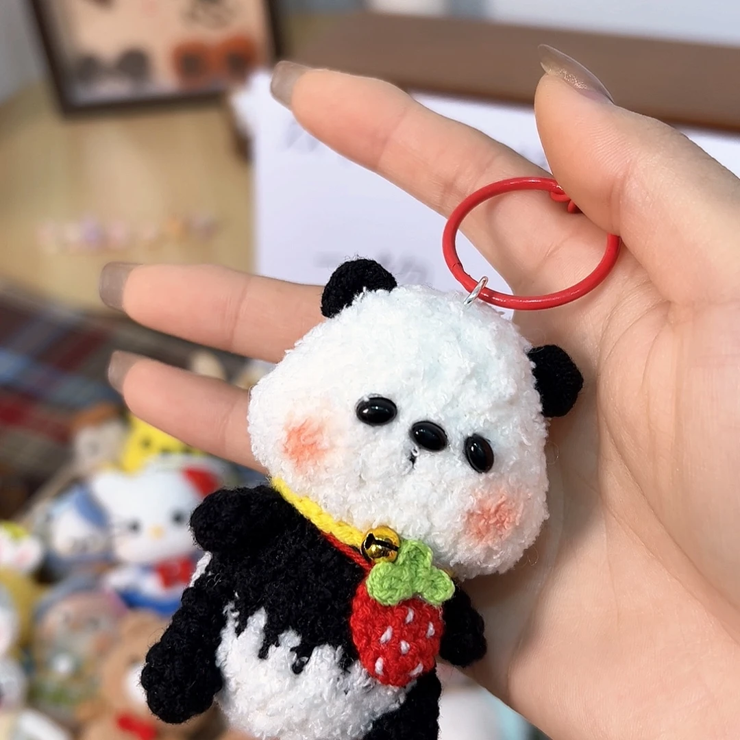 针织品手工钩织玩偶小熊猫