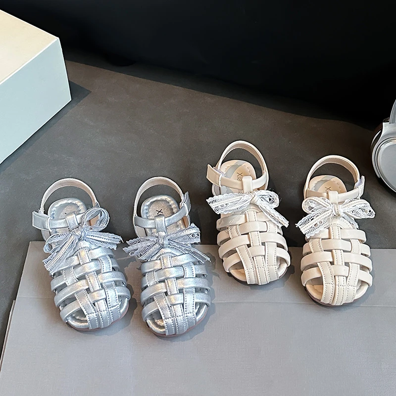 女童凉鞋2025夏季新款儿童软底包头罗马鞋女宝宝公主鞋编织沙滩鞋