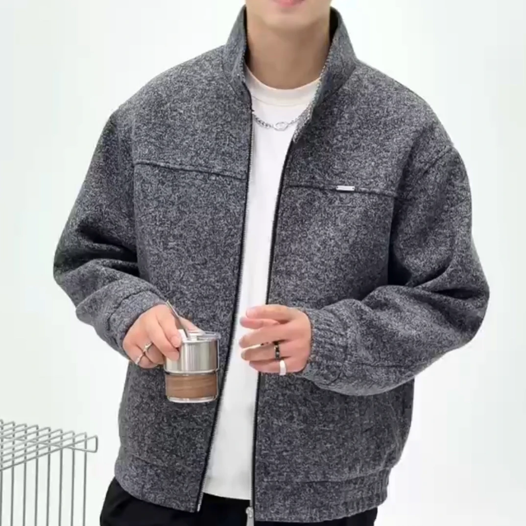 【简爱男装】秋冬拉链半高领立领韩版休闲潮流JYC 8818