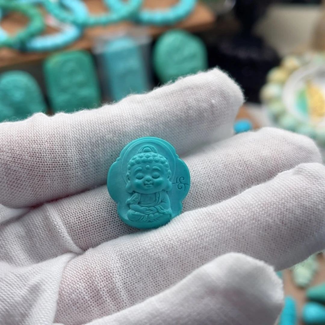 绿松石未镶嵌宝宝佛