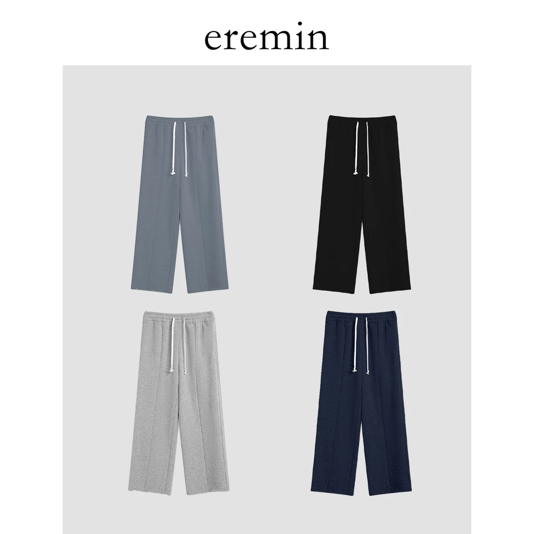 卷边卫裤/前中缝显瘦厚毛圈垂坠九分休闲裤55991