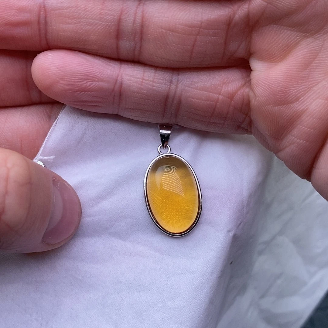 黄晶纯天然无优化黄水晶裸石定制假一赔十银S925镶嵌筱*