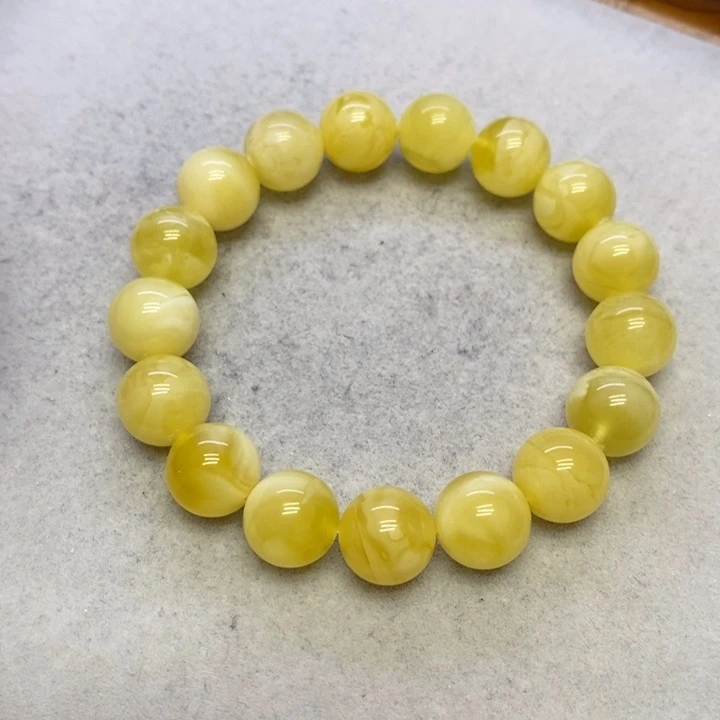 蜜蜡裸石未镶嵌手串