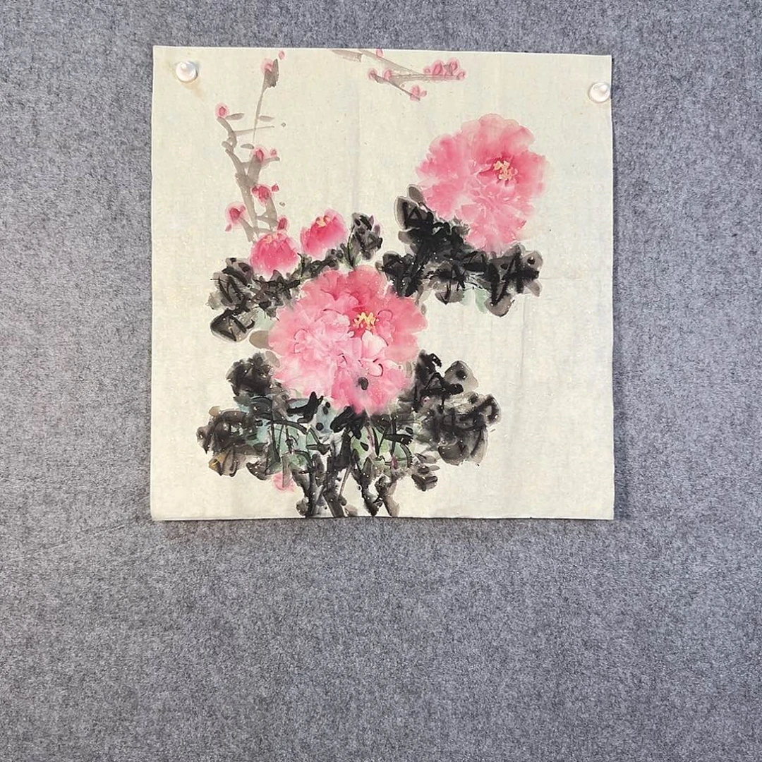 国画179 牡丹花鸟等画风与山水的