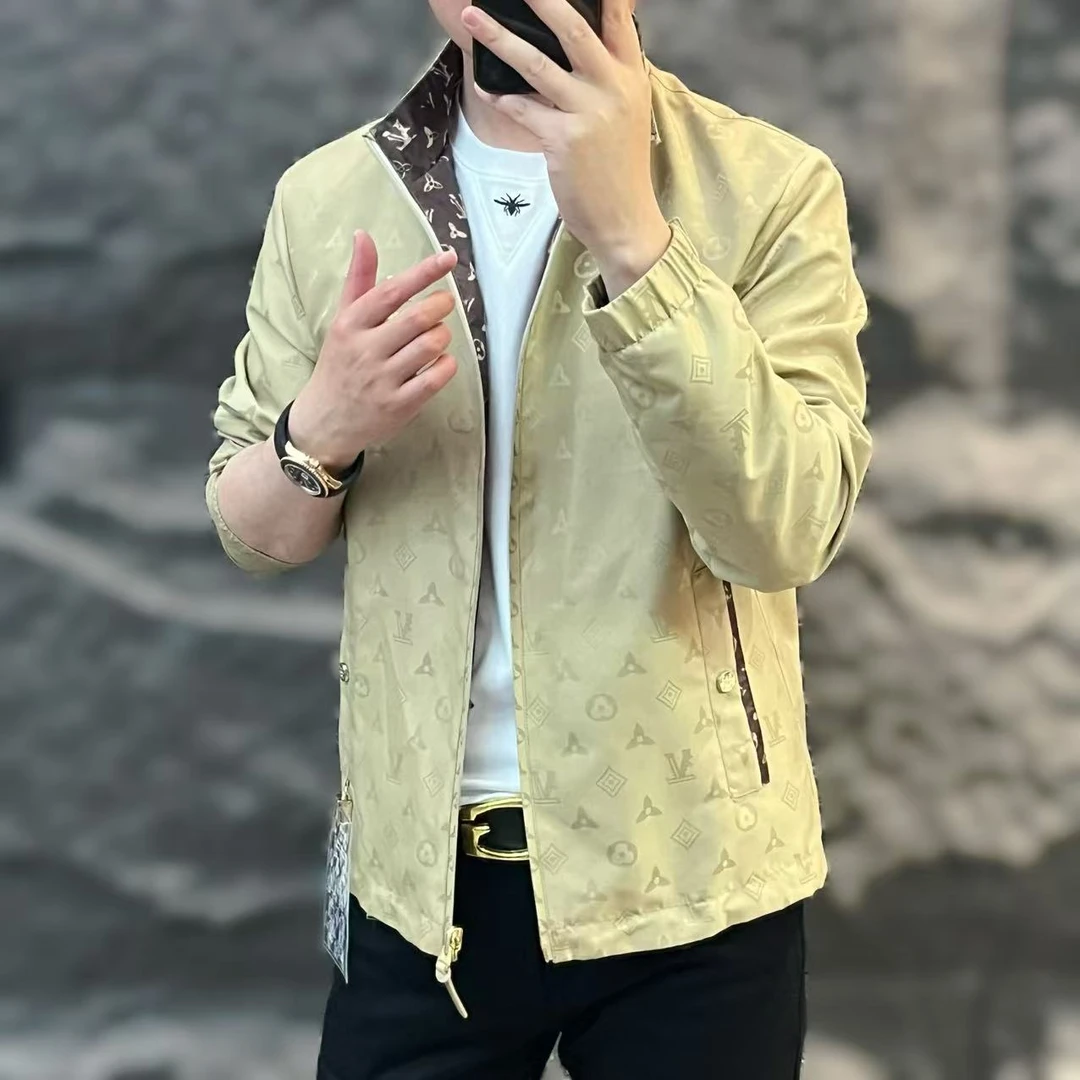 【早春新款】时尚休闲轻薄高端男士潮流春秋百搭个性立领夹克