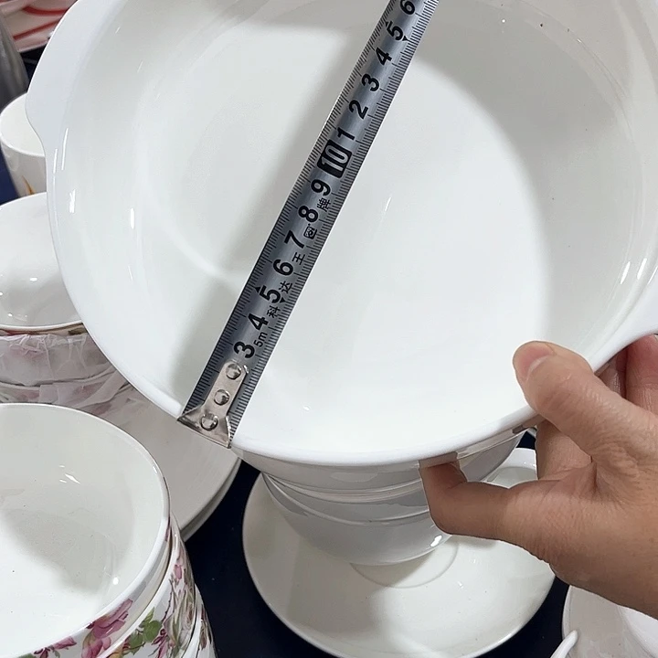 碗微瑕骨瓷双耳盘一个大