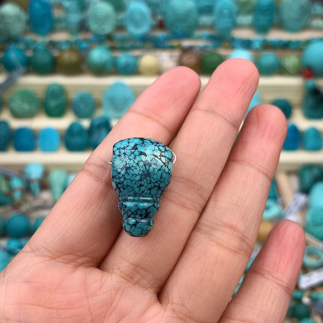 溺***风绿松石未镶嵌珠宝奇石14