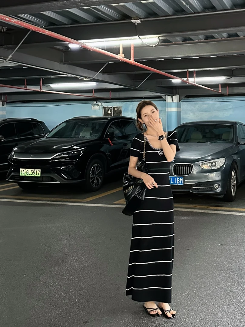 SHANG-JJ【假日小香】25ss新款夏日度假风针织气质连衣裙q134363p