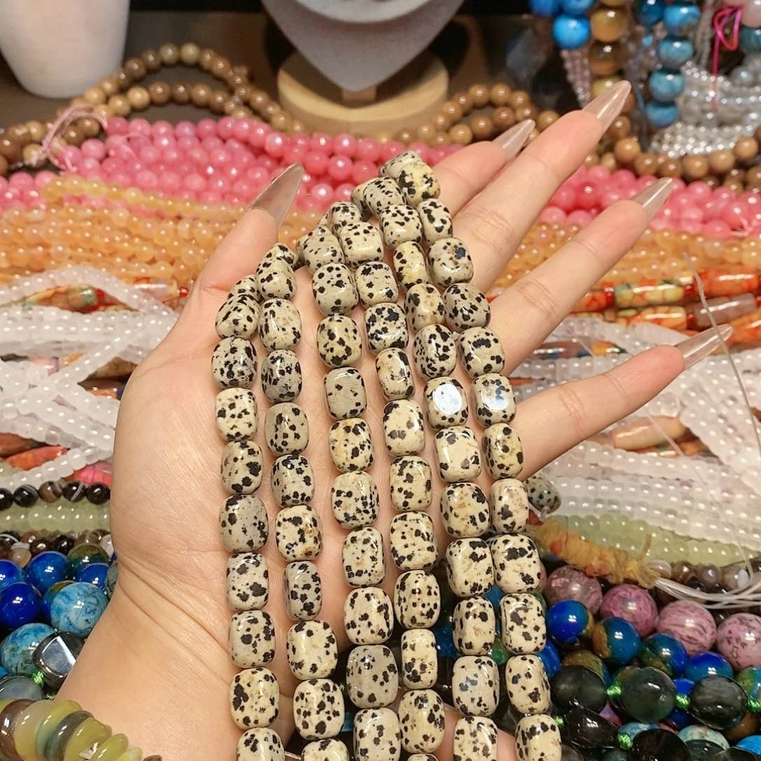 玛瑙/玉髓散珠天然石斑点一条面包