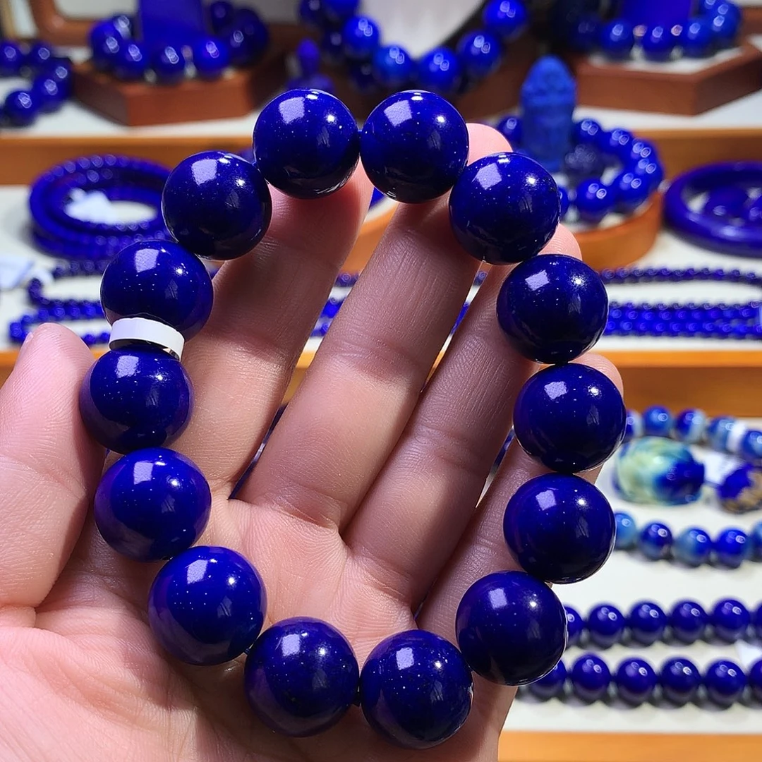 青金石未镶嵌手串15.5m收藏级蓝紫7778