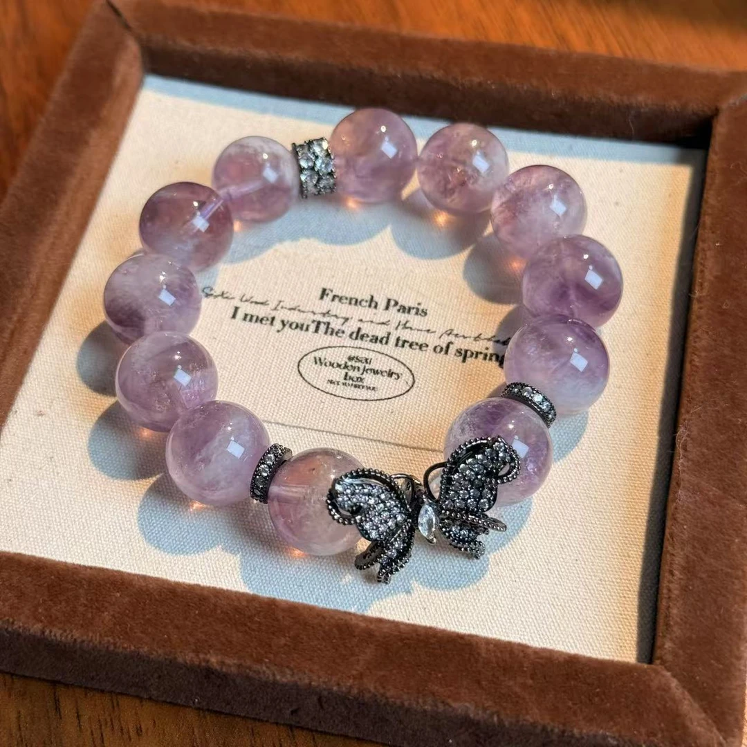 紫兔毛紫水晶手串手链 颜色微差多样性发其一F230