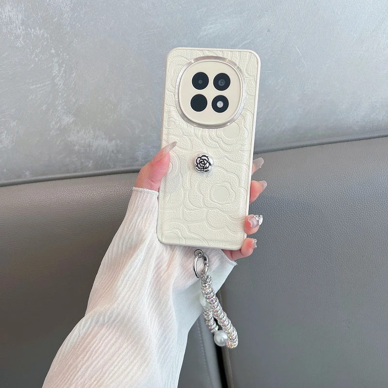 适用oppoa5pro手机壳全包防摔女简约皮纹创意山茶花潮牌ins保护套