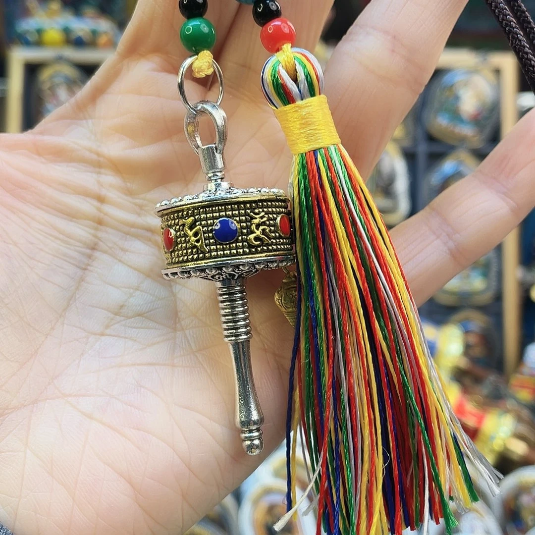 泥塑藏风 转经筒 精美挂件