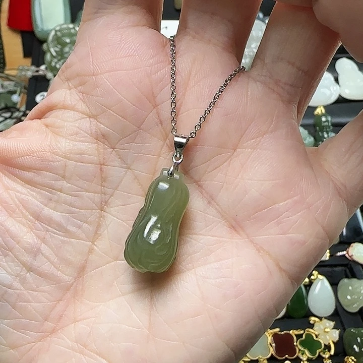 颈饰银S925镶嵌和田玉