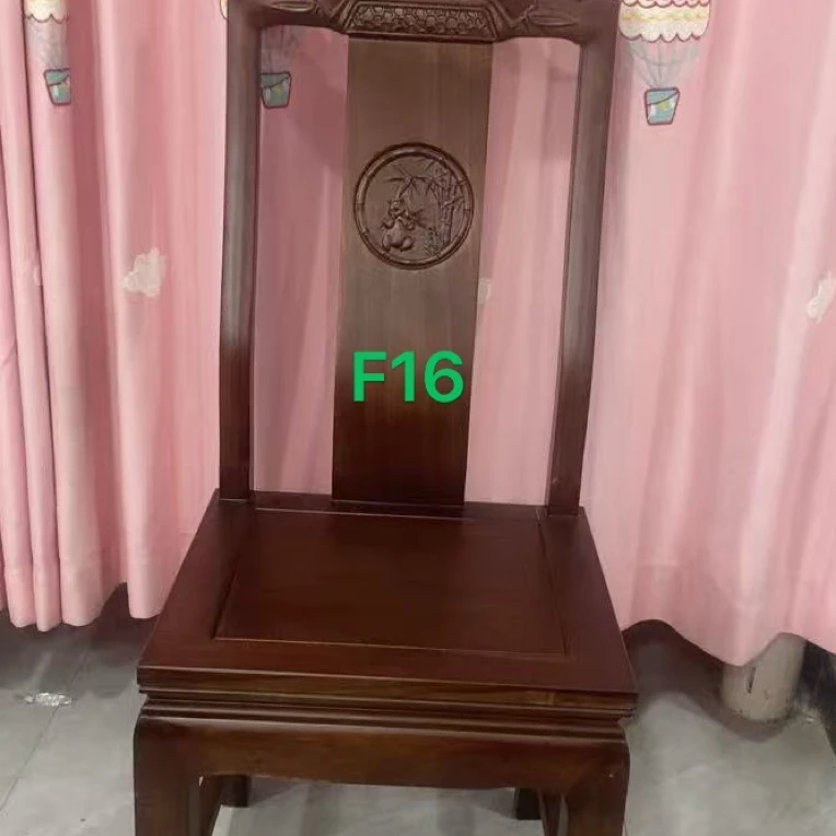 乌金木实木餐椅家用中式餐厅椅子加厚整装坐椅雕花榫卯结构木椅