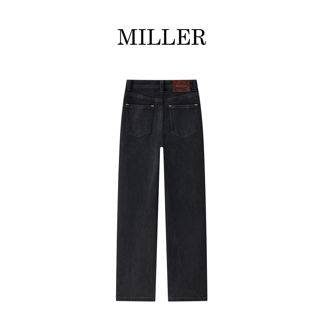MILLER [宫羽]进口土耳其大牛窄版阔腿裤微弹显瘦牛仔裤-5018
