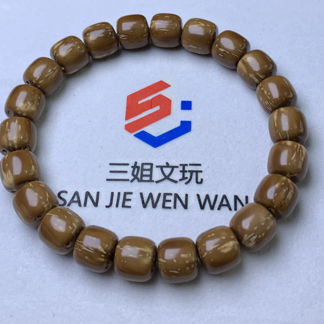 花皮纹半实心鼠道珠老型手串尺寸11左右（天然花纹多样性发货）