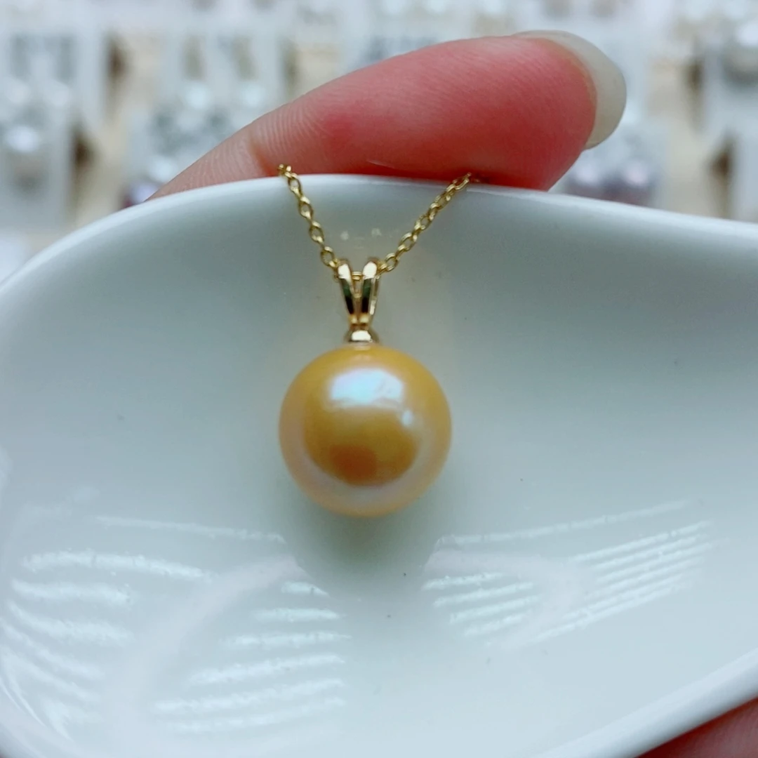 淡水珍珠银S925镶嵌吊坠(赠链)11.3mm