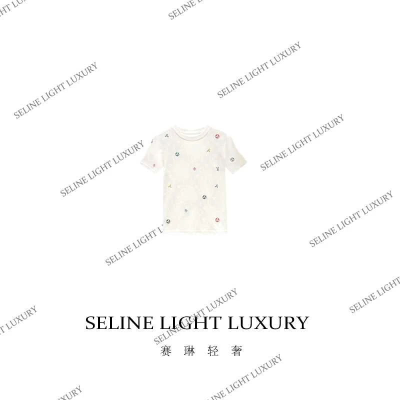 【25C-036】 2025 SELINE 原创轻奢休闲百搭圆领短袖T恤