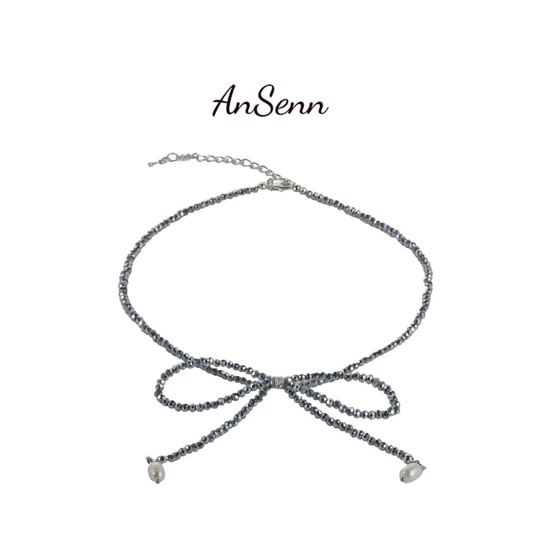 【小魏总珠宝】镀K金 甜美风蝴蝶结项链-36*7cm