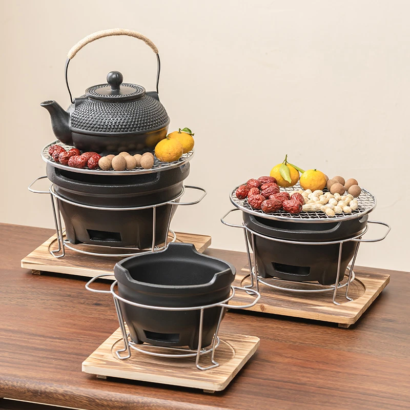 陶瓷围炉煮茶炭炉老式烧烤炉家用室内打边炉陶泥炉户外露营碳炉
