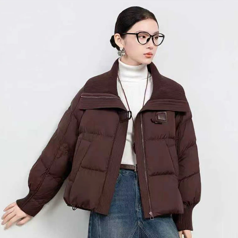 羽绒之王女士轻薄纯色毛线领羽绒服AM-8801