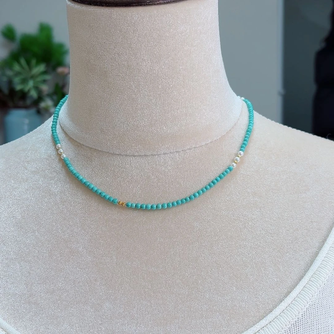 绿松石18K金镶嵌珠宝奇石