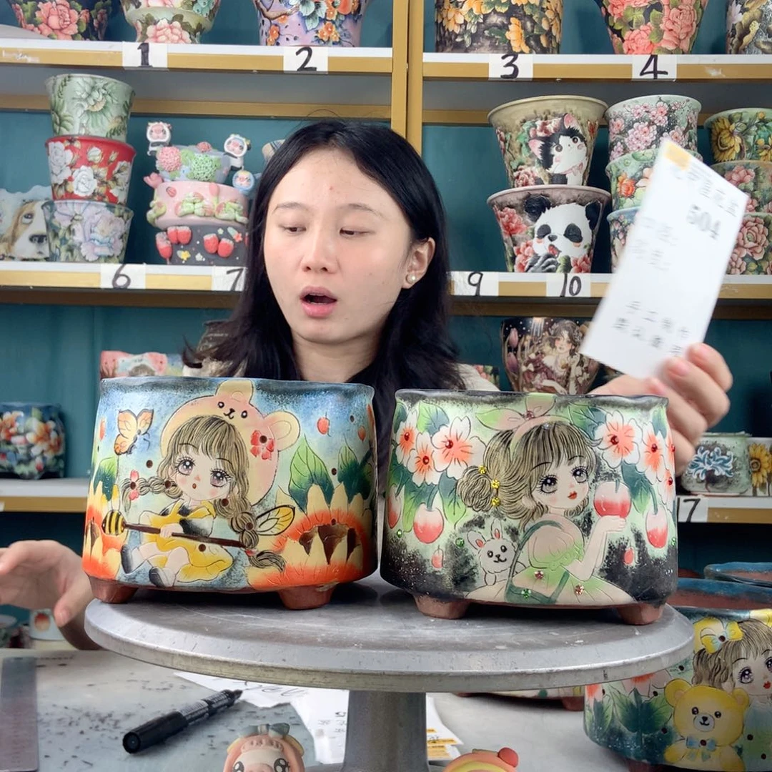 *****景德镇手工花盆504