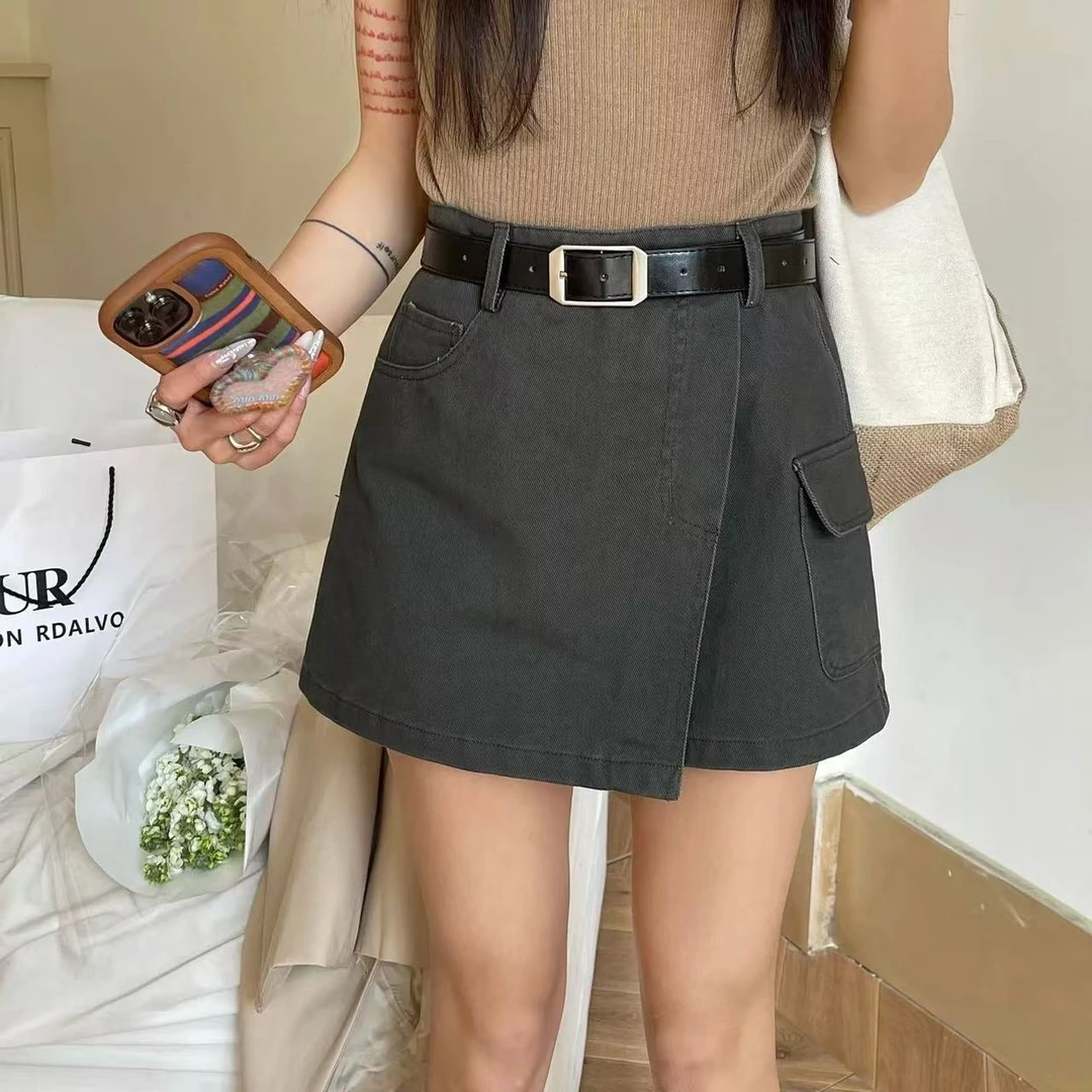 王永家~夏季新款百搭显瘦包臀裙防走光a字软牛仔半身裙6027