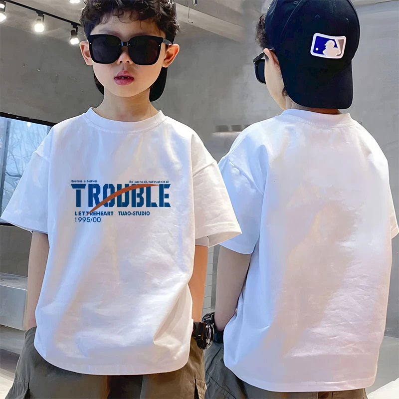 【清版不补】纯棉男童t恤短袖夏季儿童中洋气男孩上衣半袖夏装潮ins