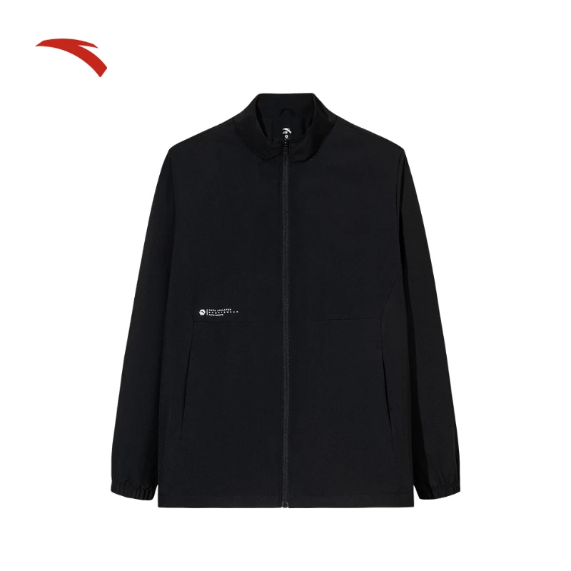 安踏防泼水男子厚外套梭织立领开衫户外工装风男士加厚流光风夹克